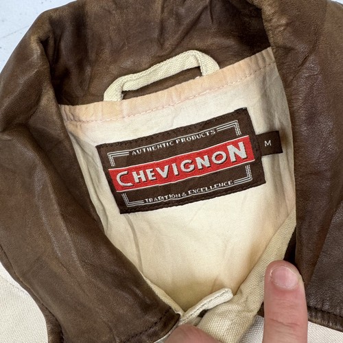 Abrigo Chaqueta Vintage Chevignon Denim Tareas Beige L Chaqueta de Lona Estilo Occidental - Imagen 6 de 9