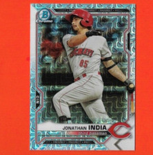 2021 BOWMAN CHROME MEGA BOX MOJO REFRACTOR #BCP-46 JONATHAN INDIA REDS BASEBALL
