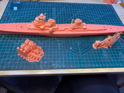 3D Printed 1/350 Italian Navy Destroyer Paolo Emilio Unpainted Model Kit