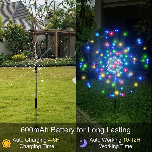 Solar Yard Lights Garden Landscape Light Solar Firework Light Outdoor Waterproof - Picture 23 of 37