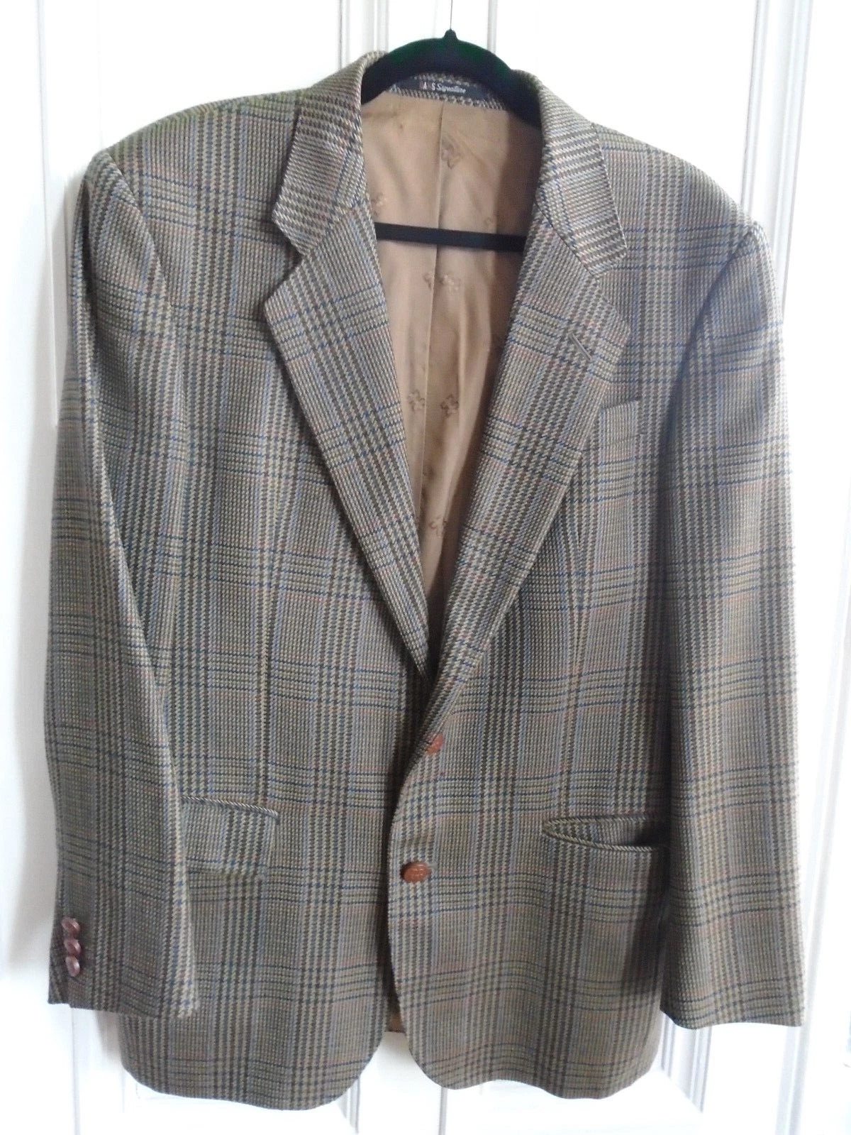Mens DAKS London Signature Wool Jacket Blazer Country Check Size 40R, Excel Cond