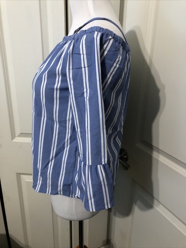 Girls Abercrombie Kids Blue & White Stripe 3/4 Sleeve Top Size 13/14 - Picture 7 of 14