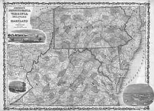 1823 VA MAP SOUTHAMPTON PRINCE GEORGE WILLIAM SPOTSYLVANIA STAFFORD COUNTY huge