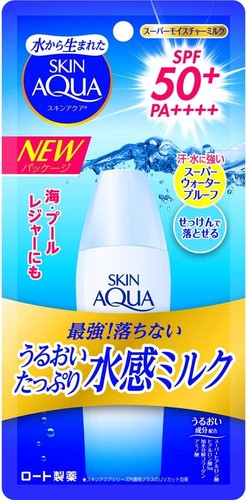 New SKIN AQUA Super Moisture UV Milk Sunscreen SPF50+ PA++++ 40ml x2 Japan - Picture 6 of 10