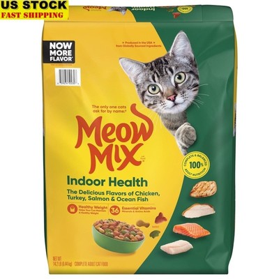 Indoor Health Dry Cat Food Kibble Chicken Salmon 14.2lb Balanced Nutrition New