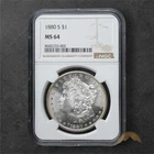 1880-S Morgan Silver Dollar $1 - NGC MS64 - San Francisco