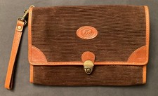 Vintage elegante pochette borsa borsello unisex pelle e velluto cm.27x 20