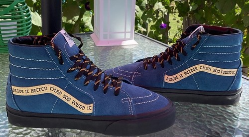 Vans Sk8-Hi x Parks Project Leave It Better…….. Men’s 8 / Women’s 9.5 Blue Suede - Picture 5 of 16