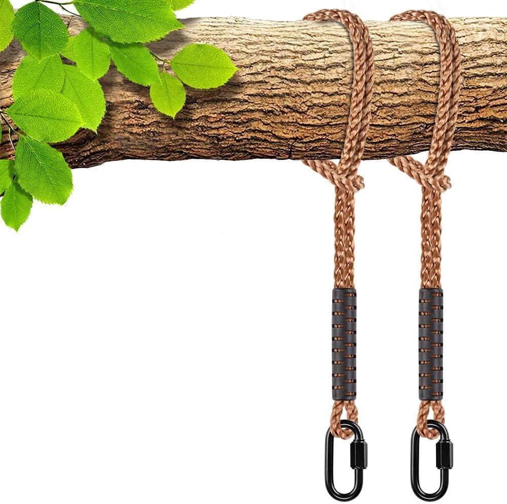 SELEWARE Hammock Straps, Tree Swing Rope, Hammock Chair Hanging Rope Kit W/Stain