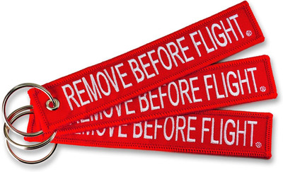 Apex Imports AIXEPA 3X Remove before Flight Red/White Key Chain 5.5'' X 1'' (3 Pac