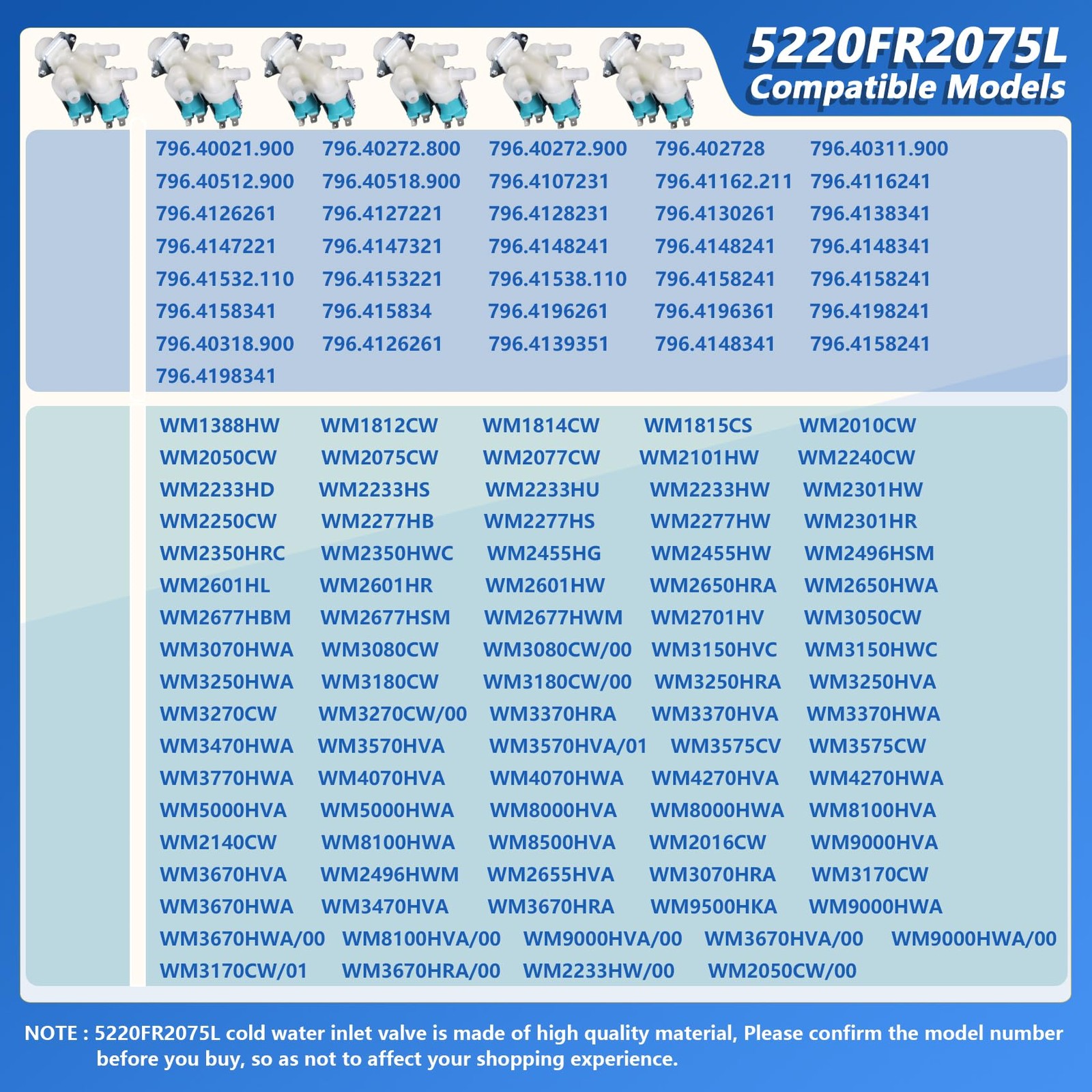 5220FR2075L 5220FR2006H COLD & HOT WASHER WATER INLET VALVE FOR LG & KENMORE US