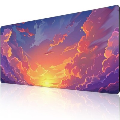 ZOCOZY 48 x 24 Inches Cute Desk Mat Kawaii Extended XXX-Large, Purple Yellow