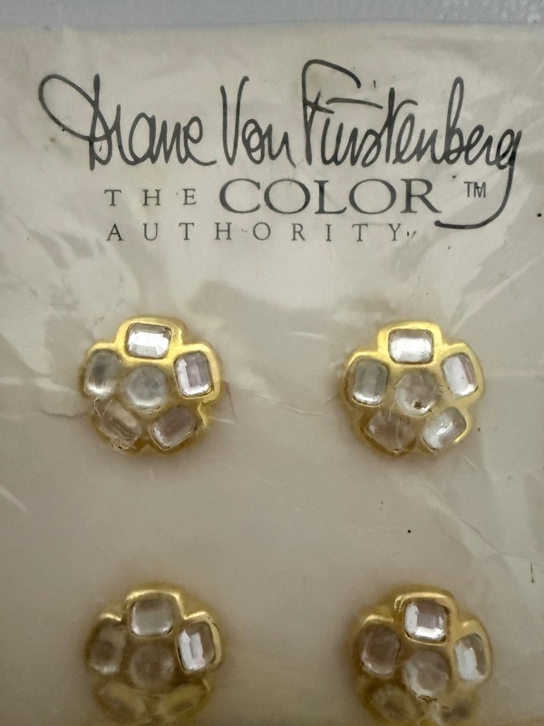 Diane Von Furstenberg Button Covers City Lights Rhinestone 44556-1
