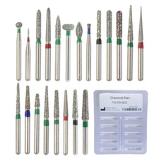 Dental Burs Diamond FG High Speed Round End Taper Ball Football Cylinder Coarse