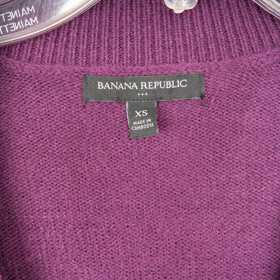 Banana Republic Sweater Dress XS Purple Knit Wrap Midi Long Sleeve 2023 - Image 4 of 4