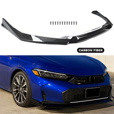 For 2025 2026 Honda Civic Sedan Hatch Carbon Fiber Front Bumper Lip Splitter Kit