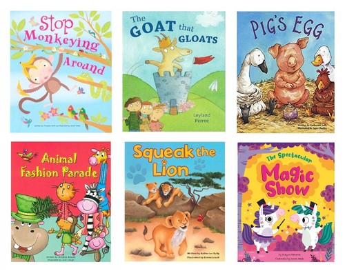 Childrens Bedtime Story Picture Books Set 6 Animal Stories Reading Full Colour