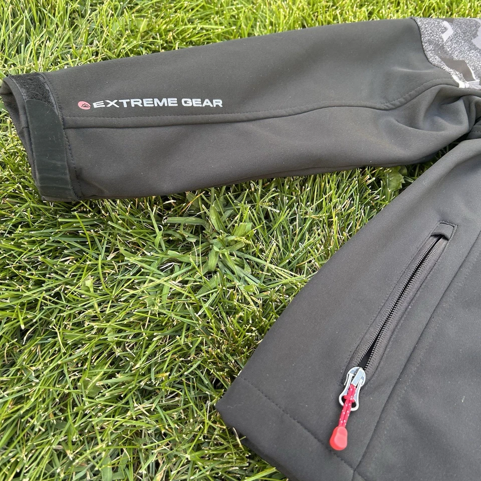 Snozu Boys Fleece Lined Jacket/Zip Up/Raincoat Size Large 14-16 Black Red - Image 2 of 4