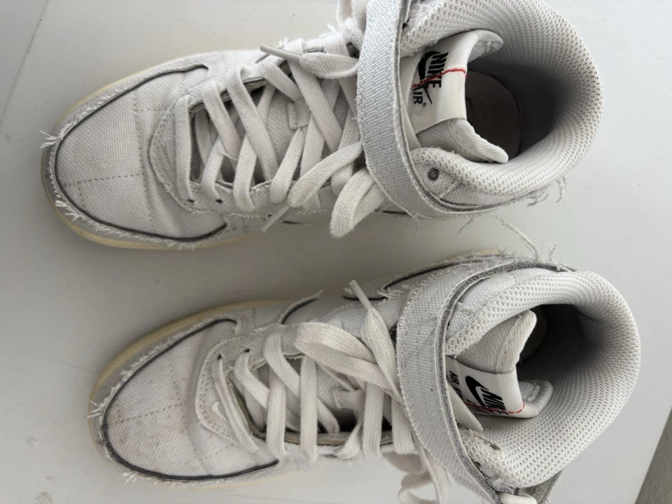 Nike High Top Air Force 1’s - Light Gray And Off White — Women’s Size 6 - Image 2 of 4