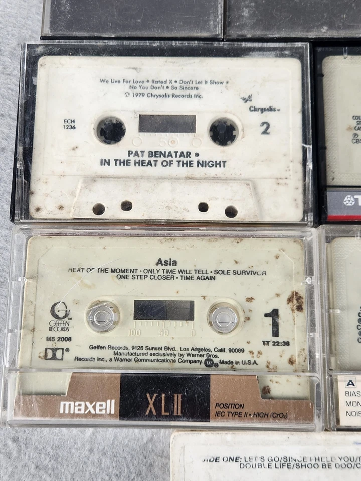 80s Pop Rock Cassette Lot 8 -Michael Jackson Cars Devo Asia Pat Benatar Untested Foto 2 de 4