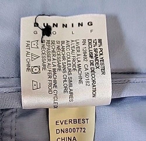 Dunning Shorts Mens Sz 36 BLUE Solid Casual Performance Golf Chino, STRETCH - Picture 10 of 11