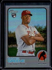 2022 Topps Heritage Hunter Greene Chrome RC Silver Refractor Rookie #/373 Reds
