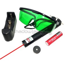 LMS3R Adjustable Focus 650nm Red Laser Pointer Visible Beam Goggles Charger