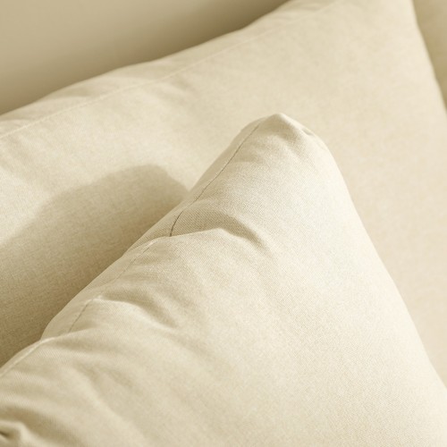 HOMCOM Divano da 2 Posti 137x78x78cm Beige in Legno di Eucalipto - Foto 8 di 10