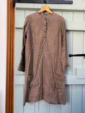 NYGARDSANNA grey linen pocket tunic dress lagenlook arty size XL