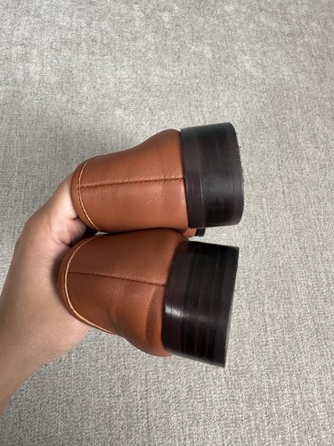 Anthropologie Bibi Lou Loafers Womens 8.5 Orange Shoes Leather Horsebit Preppy - 第 5/5 張圖片