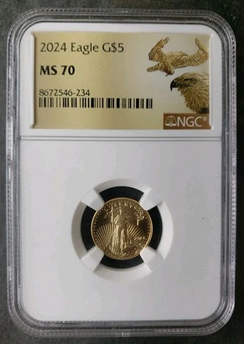 2024 $5 1/10oz Gold American Eagle NGC MS70