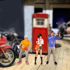 3x 1:64 People Figure Train Park Street People Figures Crafts for Photography