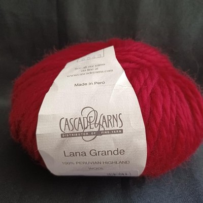 Cascade Farms Lana Grande 100% Peruvian Highland Wool #6034 Crimson 3.5oz New
