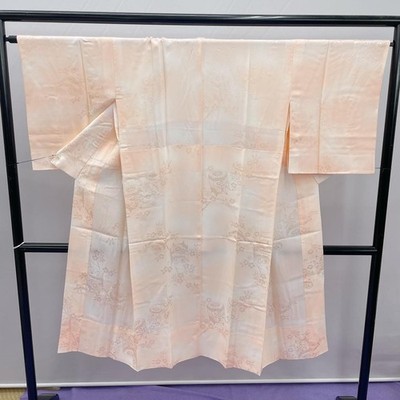 Silk Long Underwear Orange Pink Gradient Used Traditional Kimono Layer