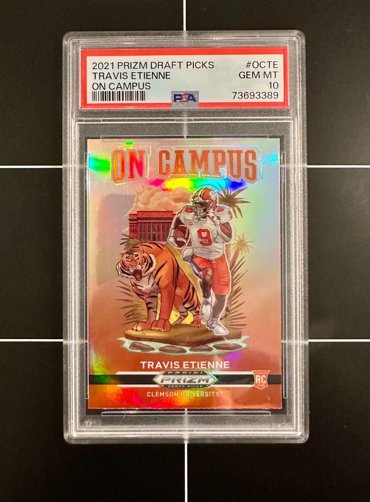 2021 Panini Prizm Draft Picks Travis Etienne On Campus PSA 10