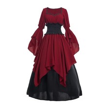 Renaissance Dress Medieval Costume Victorian Dresses Women Peasant Gothic Fai...