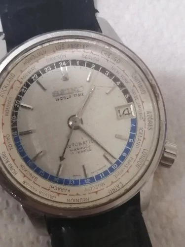 Vintage Seiko Men`s watch 1964 Automatic  World Time 17 Jewel 6217-7000 Date
