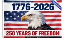 Double Sided America 1776-2026 Freedom Anniversary Flag 12X18 Inch 3ply ,Birt...