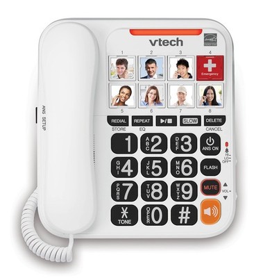 VTech SN1127 Amplified Corded Digital Answering System With 8-Photo Speed Dial..
