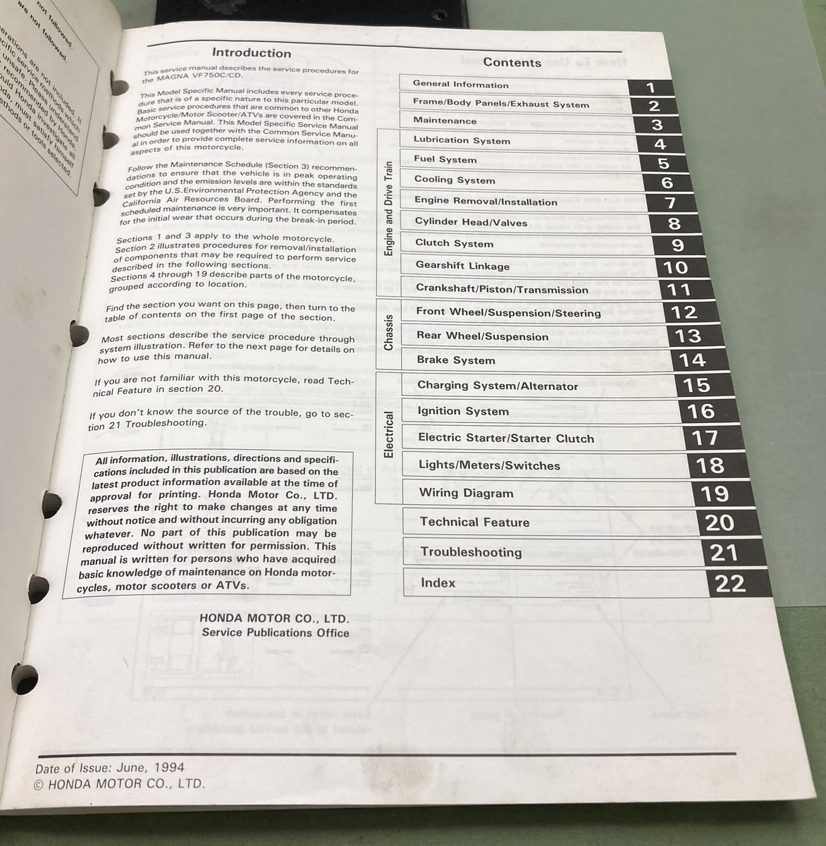 Genuine Honda 61MZ509 VF750C/CD Magna Service Manual '94-'03 | eBay