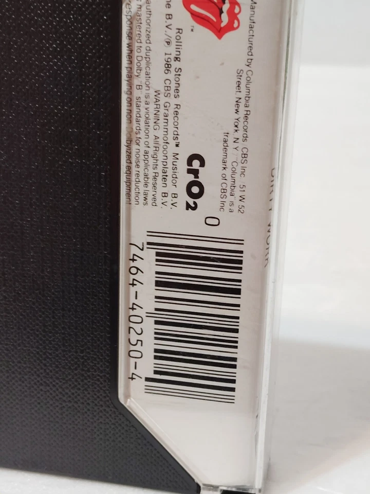 GOLD Stamp PROMO Rolling Stones Dirty Work Cassette Tape Harlem Shuffle 1986 Foto 4 de 4