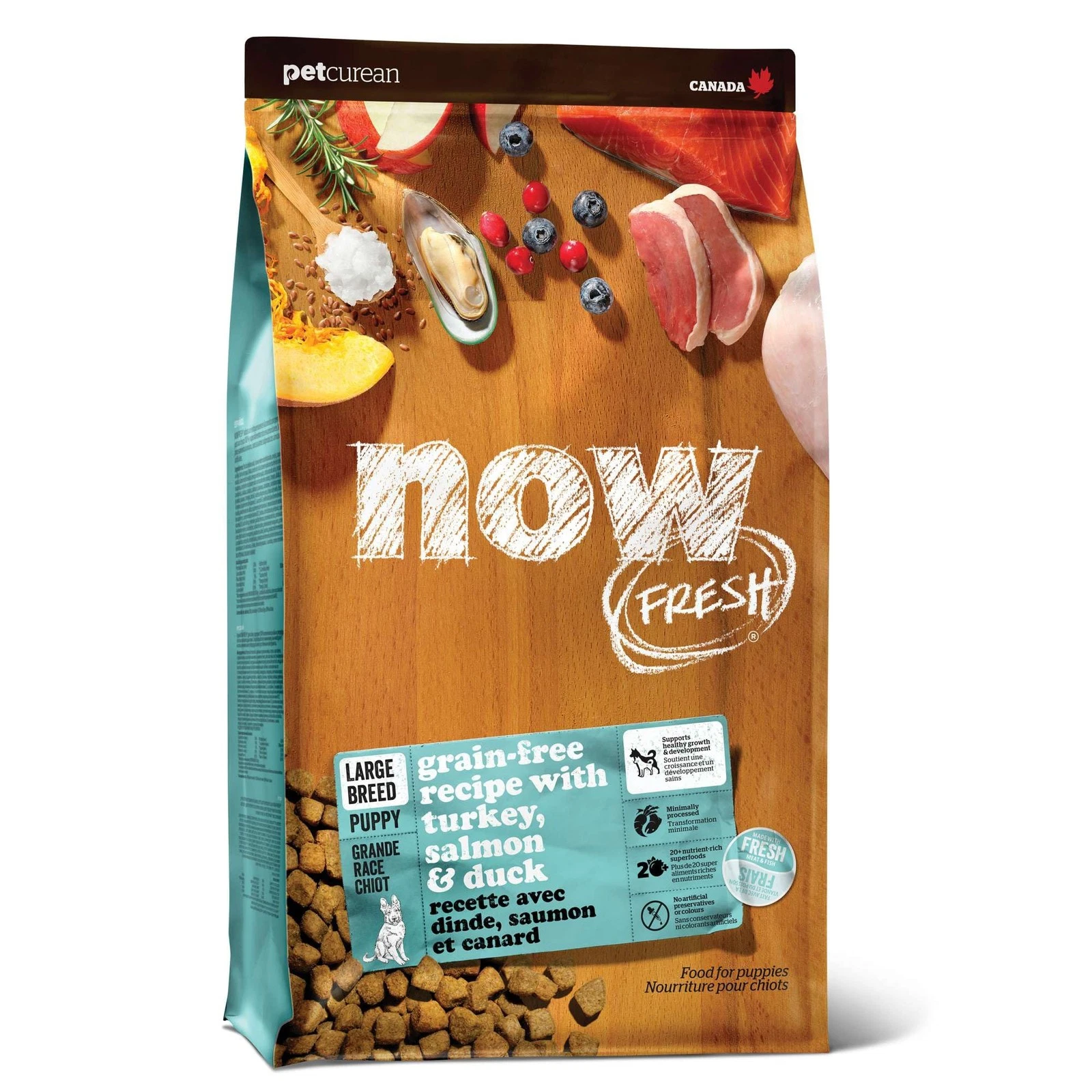 Now Fresh Grain Free Large Breed Puppy Food 25lb Turkey Salmon Duck