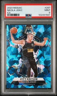 Nikola Jokic 2023-24 Panini Mosaic Ice City Edition PSA 9 012/125 Denver Nuggets