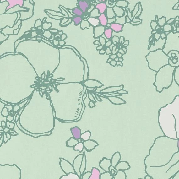 Life Is Good Floral Garden Pattern Simply True Fleece Hoodie Women's Sweatshirt, - Image 3 of 4