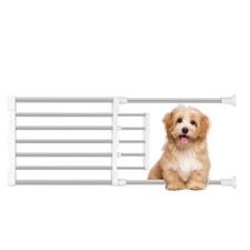 Short Dog Gates for Doorways,Dog Gate to Step Over,Retractable Puppy Gate for...