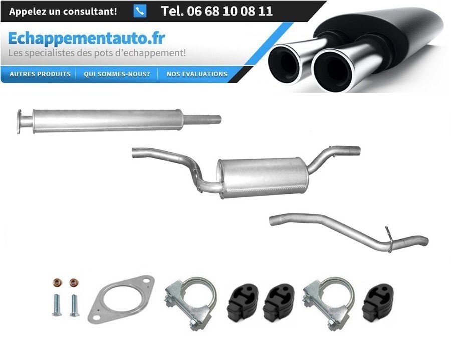 Ligne échappement Ford Focus MK2 en acier renforcé avec réduction sonore