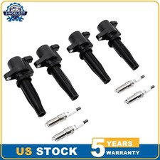 4pack Ignition Coil Iridium Spark Plug For Ford Focus Fusion Fiesta 2.0l 2.3l
