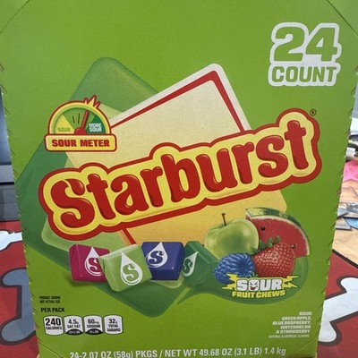 Starburst Sour Fruit Chews 24 Count Box Bulk Candy Bulk Candy