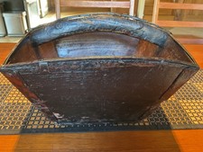 Antique Hand Made Chinese Wooden Rice Grain Harvest Bucket &ldquo;dou&rdquo;