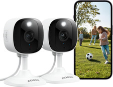 Telecamera Wifi Interno, 2K Videocamera Sorveglianza Interno Wifi Wi-Fi Esterno,